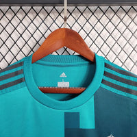 Real Madrid 2017/18 Vintage Retro Blue Second Guest Long Sleeve Jersey