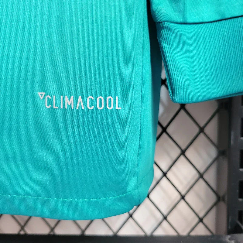 Real Madrid 2017/18 Vintage Retro Blue Second Guest Long Sleeve Jersey