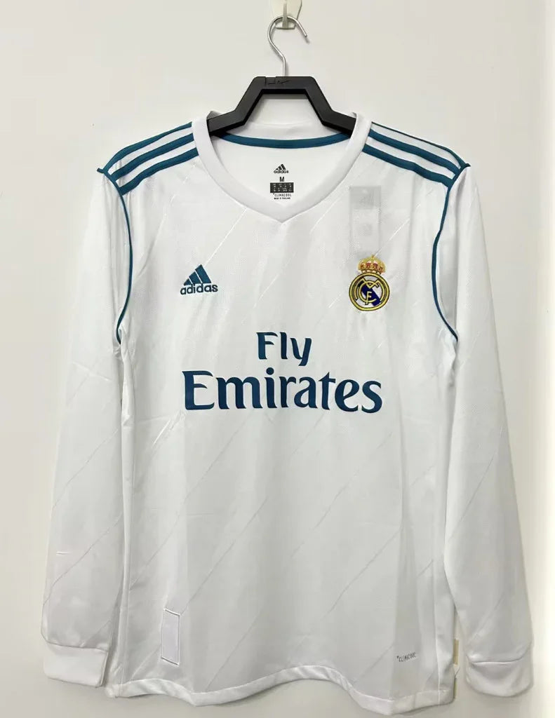 Real Madrid 2017/18 Vintage Retro Home Long Sleeve Jersey - Concept Kits
