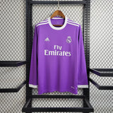 Real Madrid 2017/18 Vintage Retro Purple Away Long Sleeve Jersey