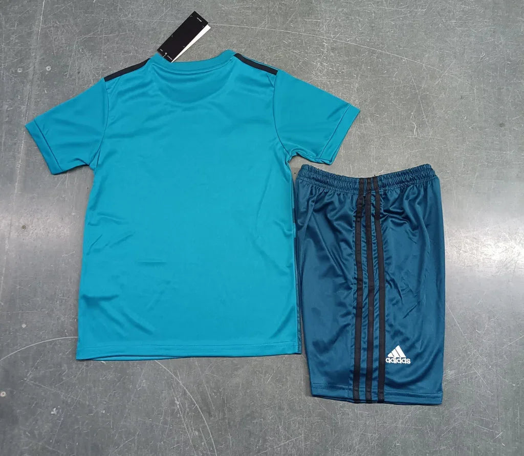 Real Madrid 2017/18 Vintage Retro Third Away Kids Jersey Set