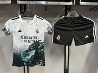 Real Madrid 25/26 Black Dragon Kids Jersey Set