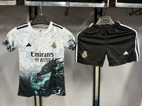 Real Madrid 25/26 Black Dragon Kids Jersey Set