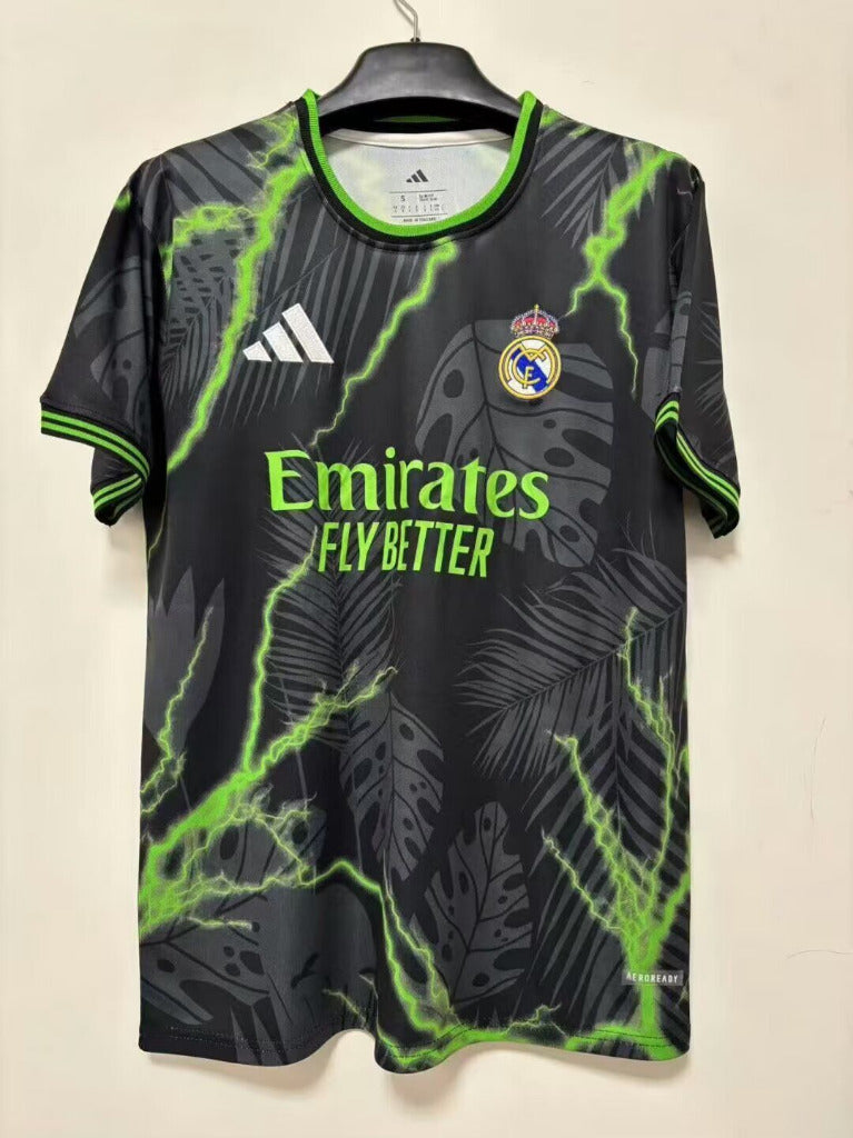 Real Madrid 25/26 Black/Green Leaf Prematch Jersey