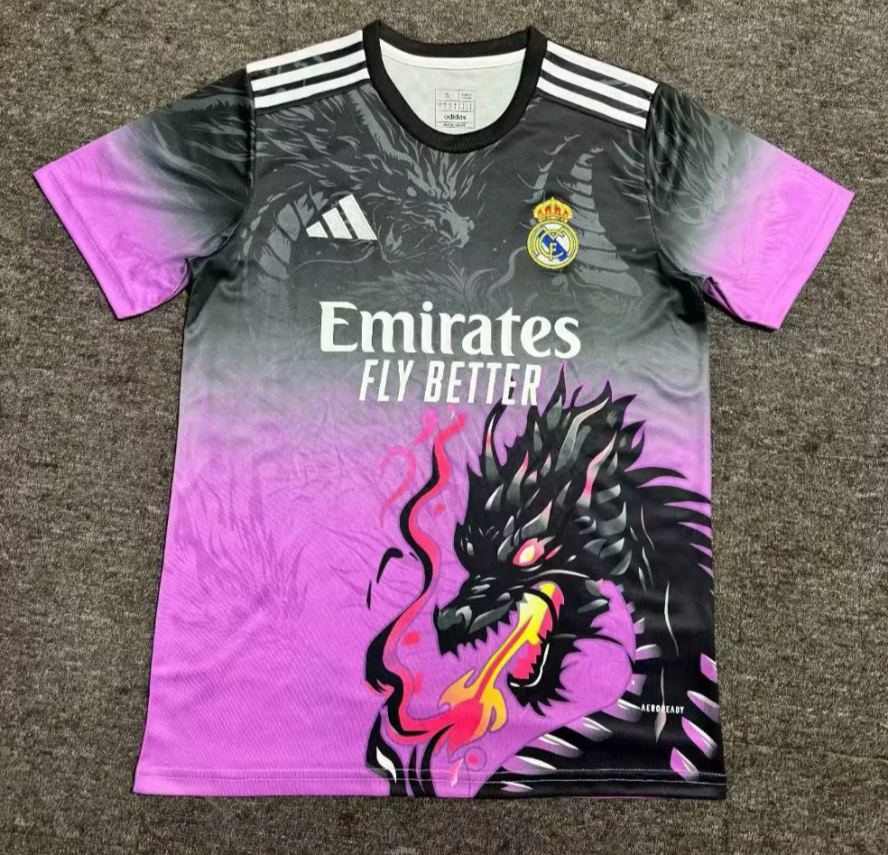 Real Madrid 25/26 Black/Purple Dragon Special Edition Jersey - Concept Kits