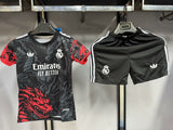 Real Madrid 25/26 Black/Red Dragon Kids Jersey Set