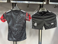Real Madrid 25/26 Black/Red Dragon Kids Jersey Set