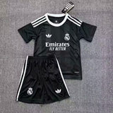 Real Madrid 25/26 Black Third Goalkeeper Kids Jersey Set
