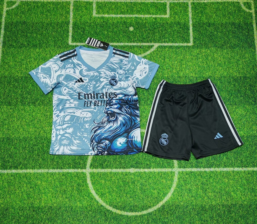 Real Madrid 25/26 Blue Concept Special Kids Jersey Set