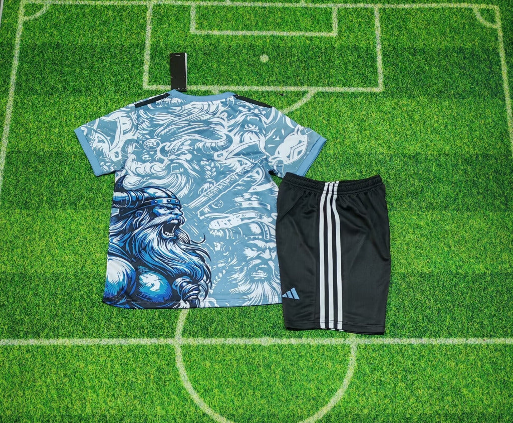 Real Madrid 25/26 Blue Concept Special Kids Jersey Set