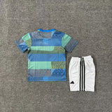 Real Madrid 25/26 Blue/Green Pre-Match Training Kids Jersey Set