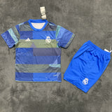 Real Madrid 25/26 Blue Pre-Match Kids Jersey Set