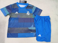 Real Madrid 25/26 Blue Pre-Match Kids Jersey Set