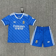 Real Madrid 25/26 Blue Third Away Kids Jersey Set