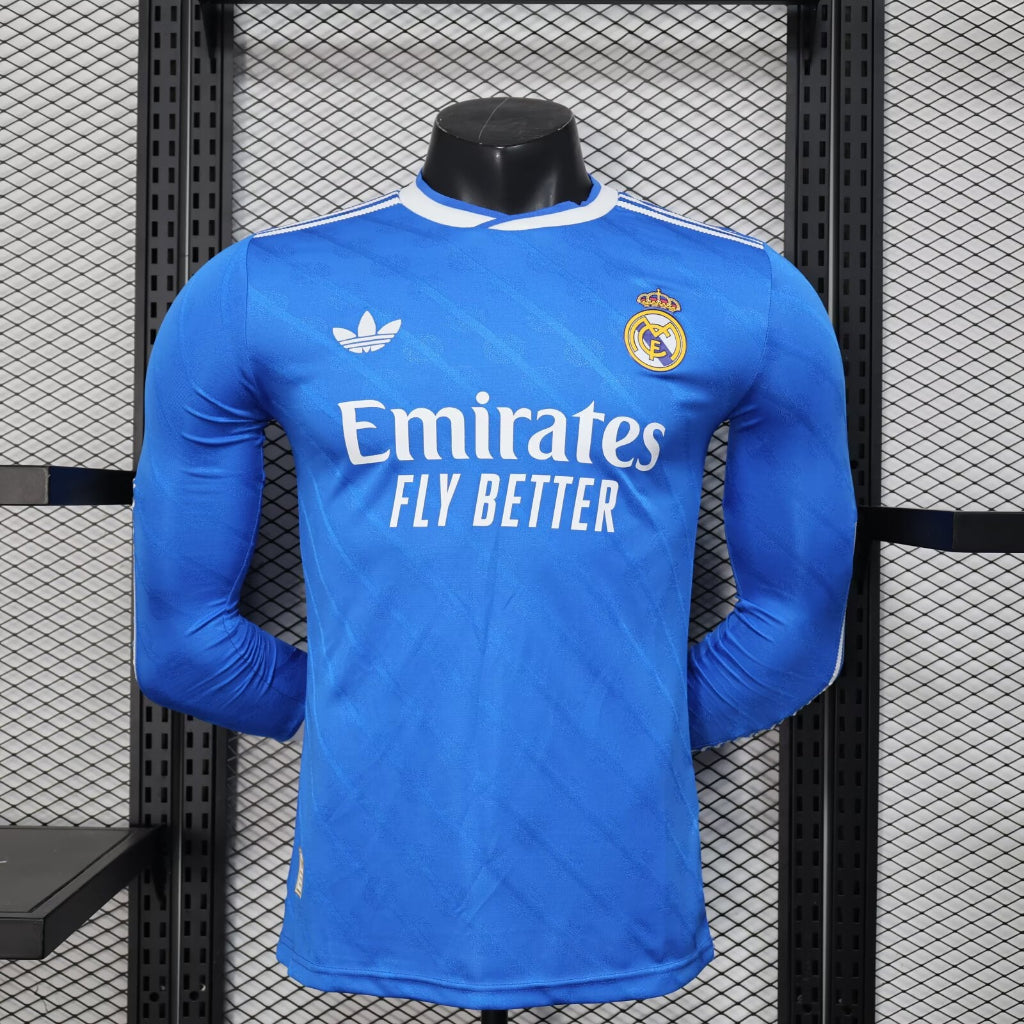 Real Madrid 25/26 Blue Third Away Long Sleeve Player Version Jersey