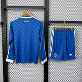 Real Madrid 25/26 Blue Third Long Sleeved Kids Jersey Set