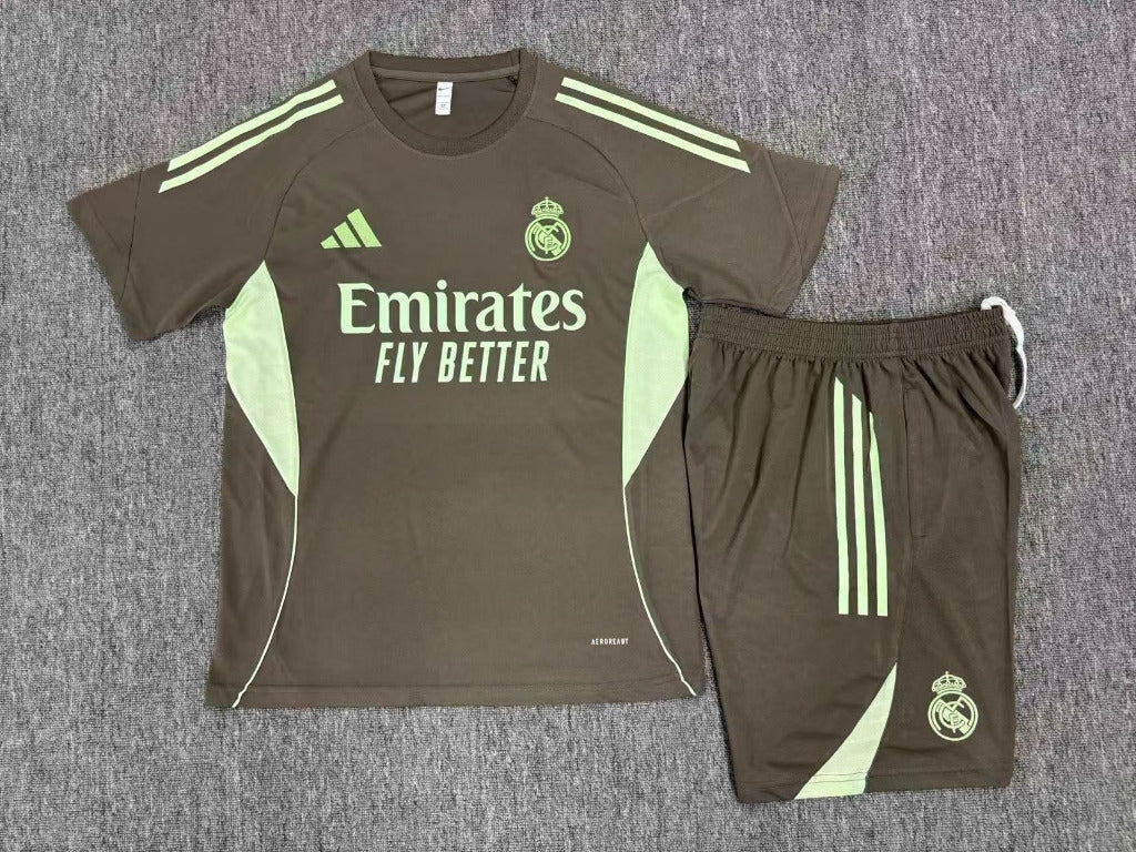 Real Madrid 25/26 Brown/Green Kids Jersey Set