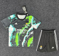 Real Madrid 25/26 Green/Black Edition Kids Jersey Set