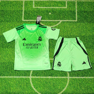 Real Madrid 25/26 Green Goalkeeper Kids Jersey Set