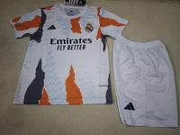 Real Madrid 25/26 Orange/Charcoal Training Kids Jersey Set