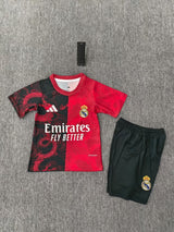 Real Madrid 25/26 Red/Black Dragon Edition Kids Jersey Set