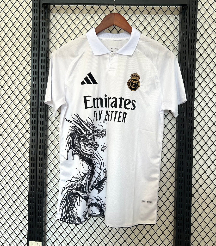 Real Madrid 25/26 White/Black Dragon Jersey - Concept Kits