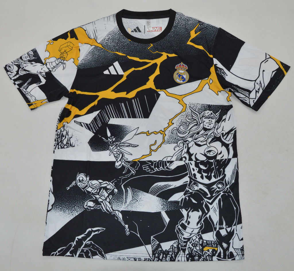 Real Madrid 25/26 White/Black/Orange Pre-Match Jersey