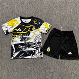 Real Madrid 25/26 White/Black/Yellow Pre-Match Kids Jersey Set