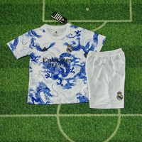 Real Madrid 25/26 White/Blue Dragon Kids Jersey Set