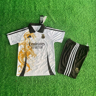Real Madrid 25/26 White Home Dragon Kids Jersey Set
