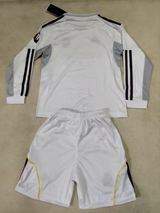 Real Madrid 25/26 White Long Sleeved Home Kids Jersey Set