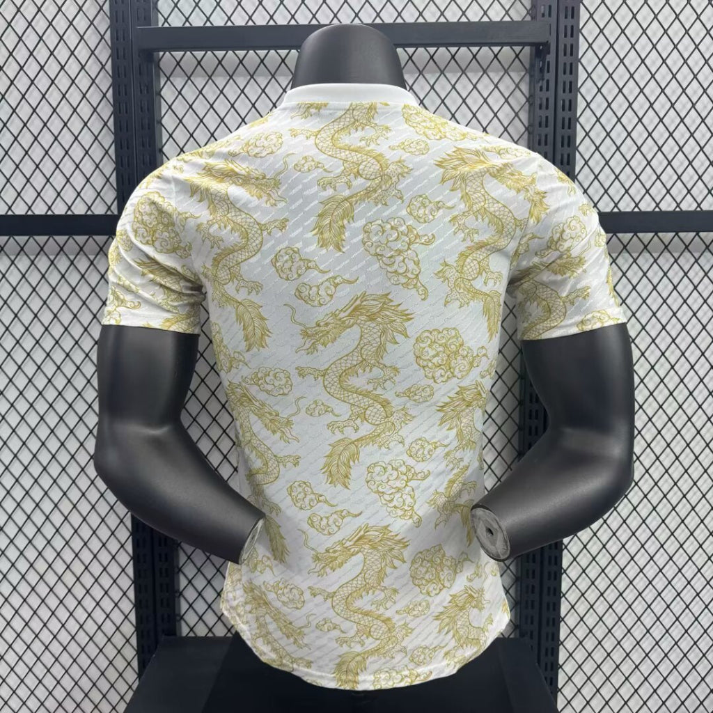 Real Madrid 25/26 White Yellow Player Version Jersey