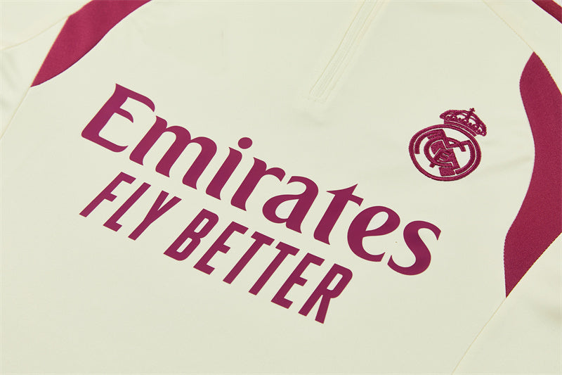Real Madrid 26/27 Beige and Fuchsia/Pink Training Tracksuit Set