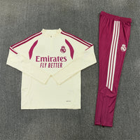 Real Madrid 26/27 Beige and Fuchsia/Pink Training Tracksuit Set
