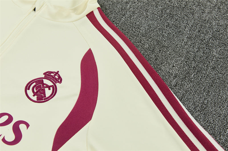 Real Madrid 26/27 Beige and Fuchsia/Pink Training Tracksuit Set