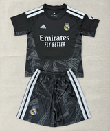 Real Madrid 26/27 Black/White Goalkeeper Kids Jersey Set