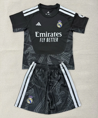 Real Madrid 26/27 Black/White Goalkeeper Kids Jersey Set