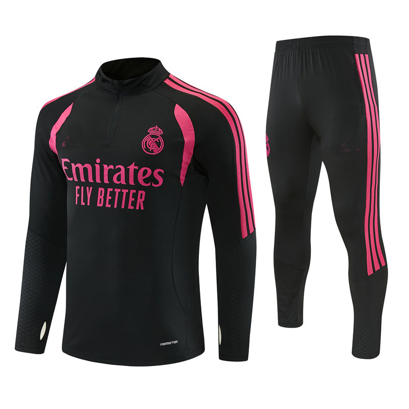 Real Madrid 26/27 Black with Fuchsia Training Tracksuit Set