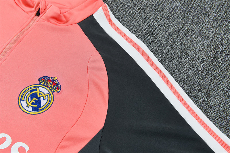 Real Madrid 26/27 Coral Pink/Dark Gray Tracksuit Set