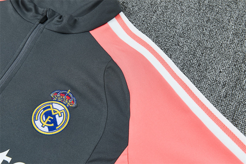Real Madrid 26/27 Dark Gray/Coral Pink/White Tracksuit Set