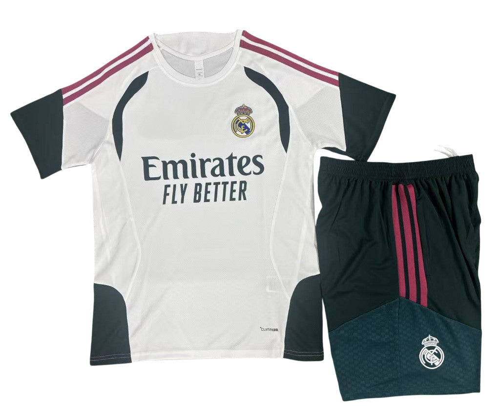 Real Madrid 26/27 Dark Gray/White/Maroon Kids Jersey Set