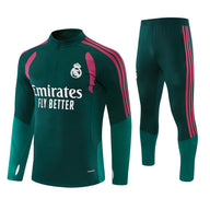 Real Madrid 26/27 Dark Green and Pink Stripes Training Tracksuit Set