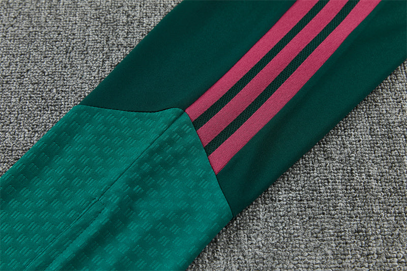 Real Madrid 26/27 Dark Green and Pink Stripes Training Tracksuit Set