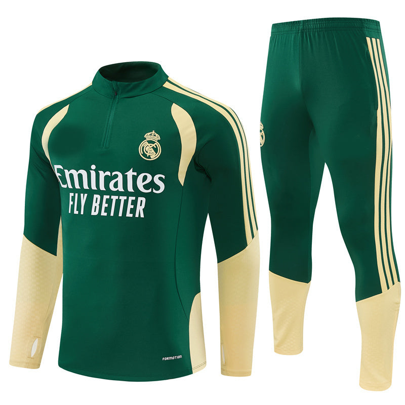 Real Madrid 26/27 Dark Green/Cream Training Tracksuit Set