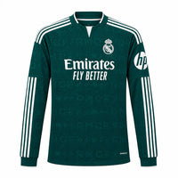 Real Madrid 26/27 Dark Green/White 3 Stripes Away Long Sleeve Jersey