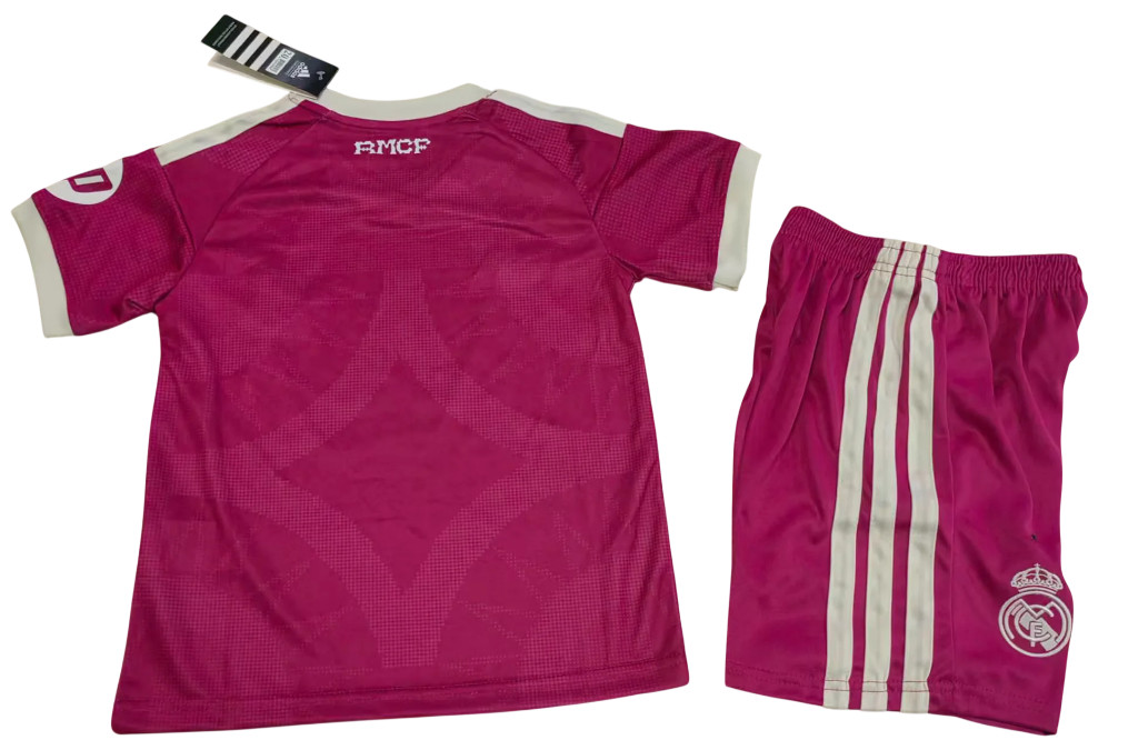 Real Madrid 26/27 Dark Pink/Ivory 3rd Kids Jersey Set