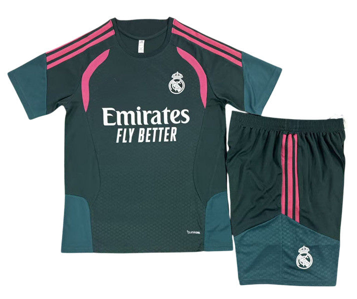 Real Madrid 26/27 Green/Pink Training Kids Jersey Set