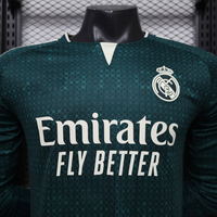 Real Madrid 26/27 Green/White Stripes Away Long Sleeve Player Version Jersey