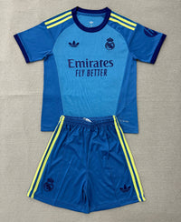 Real Madrid 26/27 Light Blue/Yellow Goalkeeper Kids Jersey Set