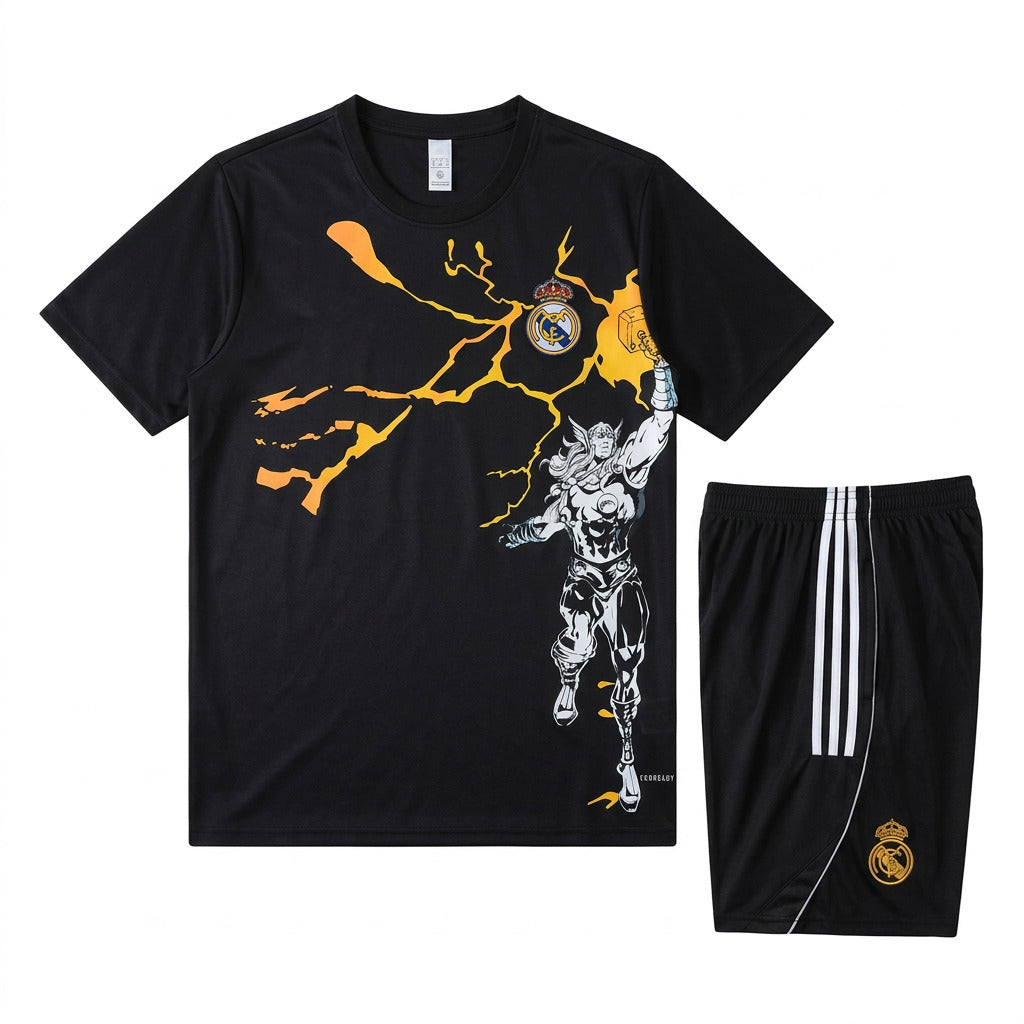 Real Madrid 26/27 Marvel Avenger Black Kids Jersey Set